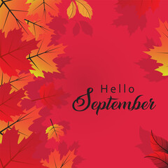 hello september vector illustration. suitable for card, banner, or poster