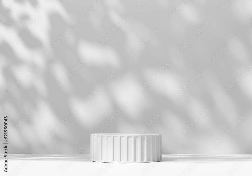 Poster abstract minimal modern white podium platform for product display showcase 3d rendering
