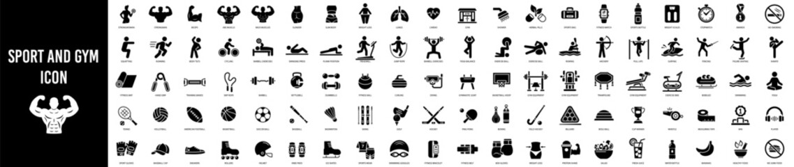 Fitness and sport isolated icons set. Vector illustration © 4zevar