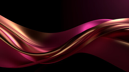 Abstract Black Pink Gold curve shapes background. luxury wave. Smooth and clean subtle texture creative design. Suit for poster, brochure, presentation, website, flyer. vector abstract design element