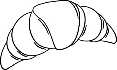 French Croissant Outline Illustration