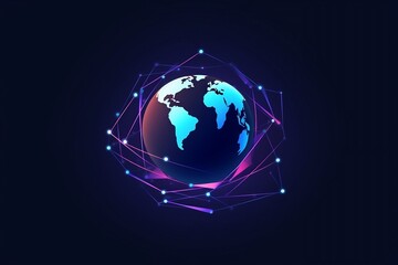 Global Connection Concept Design Logo for Communication, Generative AI