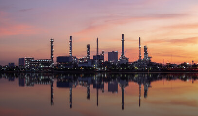 Fototapeta premium Oil and Gas Industrial zone,The equipment of oil refining,Close-up of industrial pipelines of an oil-refinery plant,Detail of oil pipeline with valves in large oil refinery.