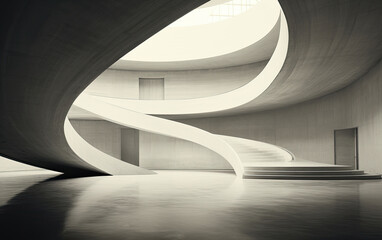 Abstract concrete modern futuristic architectural background.