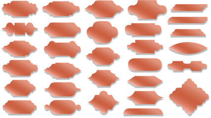 Set of copper pink gold Islamic ramadan kareem and eid mubarak windows and labels. vector elements © Keisi_illustrator