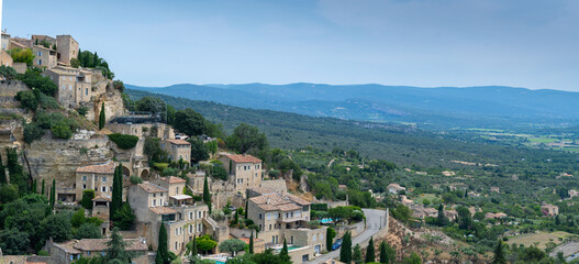 Fototapeta na wymiar View over the village of Gordes, Vaucluse, Provence, France. High quality photo