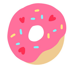 Pink donut with sprinkles