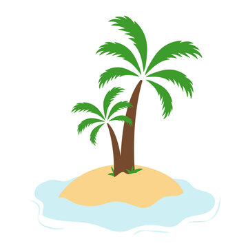 Small island with two palm trees