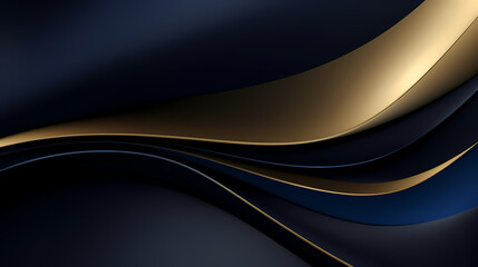 Abstract dark blue gold curve shapes background. luxury wave. Smooth and clean subtle texture creative design. Suit for poster, brochure, presentation, website, flyer. vector abstract design element