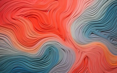 Obraz premium A large fingerprint stamp on a paper board with flat retro color palette.