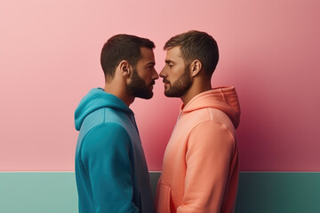 Generative AI - Embracing Love and Unity: A Thoughtful Contemporary Gay Male Couple