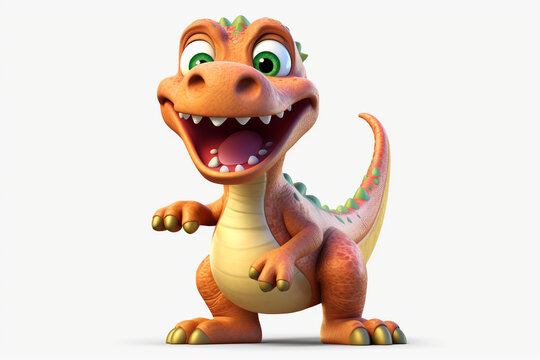 Fototapeta a funny and cute 3d dinosaur