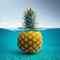 Generative ai of Pineapple in water