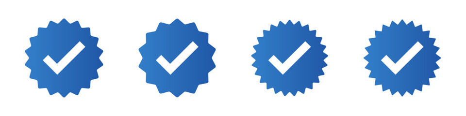 verified badge official profile account blue sign vector design