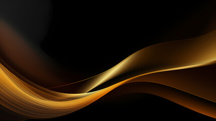 Fototapeta premium Abstract dark gold curve shapes background. luxury wave. Smooth and clean subtle texture creative design. Suit for poster, brochure, presentation, website, flyer. vector abstract design element