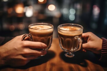 Close up image of a man and a woman with two cup of tea, tea, cup ,man ,women 