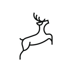 Fototapeta na wymiar Modern and line art jumping deer logo design