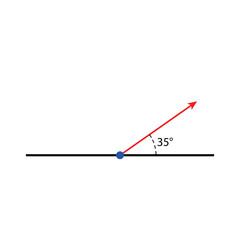 35&deg; Angle. vector illustration. math geometric shapes angle. isolated on white background