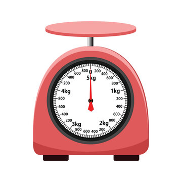red kitchen scale measuring weight clip art preview