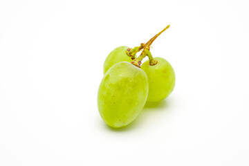 Green Grapes Isolated. Realistic Green Grapes on a White Background.