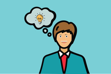 Free vector businessman with an idea
