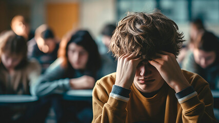 Student discrimination or abuse. Bullying problem school violence. Generative AI