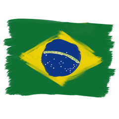 Brazil flag hand drawn
