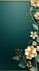  Design Template Decorative Floral Corner and Blank Space for Creative Expression