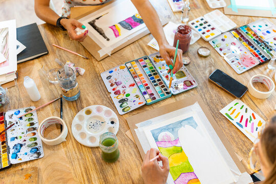 Watercolor Workshop. Watercolor Delights: Women Exploring the Joy of Painting in Guided Workshop