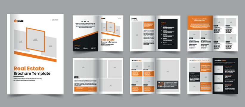 Real estate brochure template and business brochure layout design