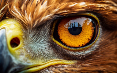 Extreme Close-up profile portrait of a majestic eagle