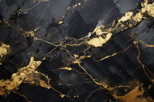 Luxury black and metallic gold marble background © XtzStudio