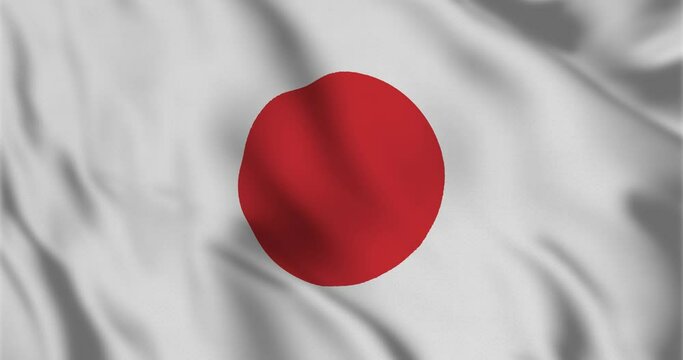 Stunning Japan Flag Motion Loop Video with Realistic Wind Effect