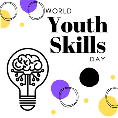 Naklejka premium International Youth Day banner July 15. Vector eps 10 file format