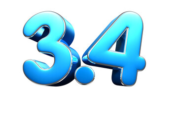 Sky blue 3 points 4 3d illustration sign. Advertising signs. Product design. Product sales.