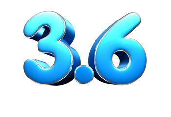 Sky blue 3 points 6 3d illustration sign. Advertising signs. Product design. Product sales.