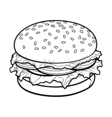 Burger coloring page - Coloring book for kids