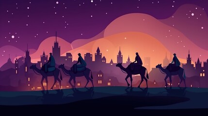 Naklejka premium Illustration of Epiphany.A Christian festival.illustration
