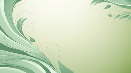 Natural organic banner with green nature background. Wavy leaves and plant textures. Copy space. Generative AI