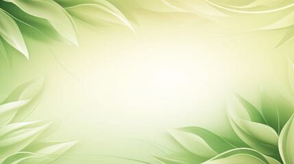 Fototapeta na wymiar Natural organic banner with green nature background. Wavy leaves and plant textures. Copy space. Generative AI