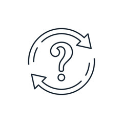 Recurring questions. Frequently Asked Question. Vector linear icon isolated on white background.