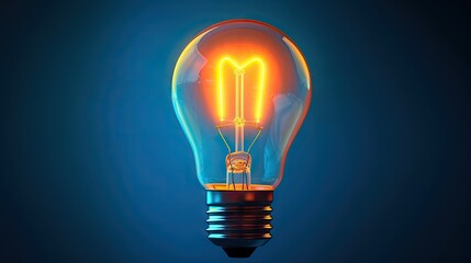 A close - up shot of a vibrant neon light bulb, emitting a radiant blue glow that represents the spark of an innovative idea.