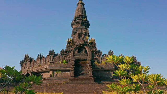 Bajra Sandhi or Monumen Taman Mumbul monument to the struggle for independence Bali, Indonesia 4K Aerial view