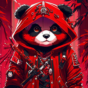 Generative AI cool panda anime , red anime panda, comic anime panda, animal comic anime, panda anime, cool panda cartoon, niji anime, cool red panda cartoon, cool red panda anime , cartoon panda