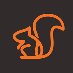 Simple line squirrel logo. Abstract sign, symbol or modern clean logo template.