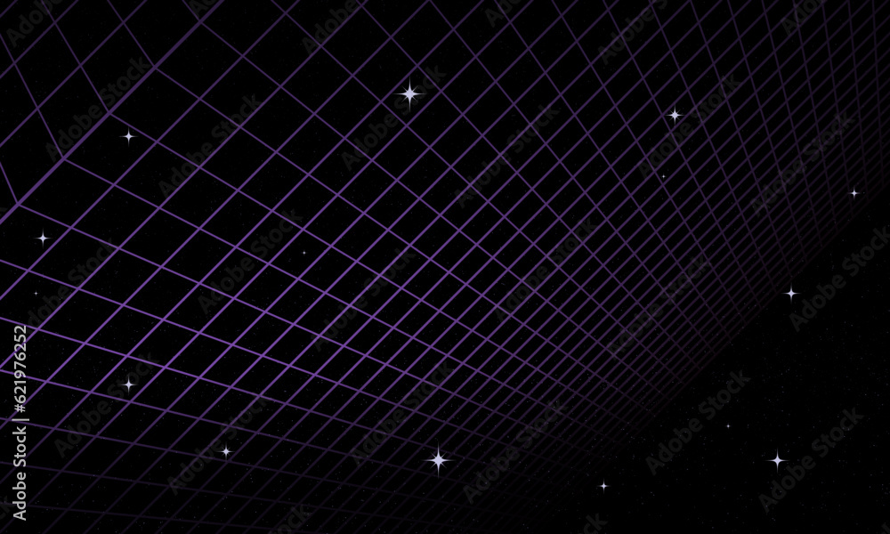 Aufkleber synthwave wireframe net illustration. abstract digital background. 80s, 90s retro futurism, retro wa