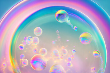 bubble rainbow and clouds