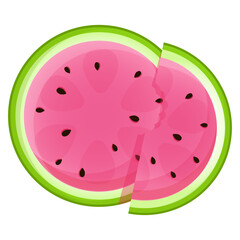 Juicy appetizing watermelon with a slice