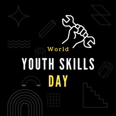 Customizable vector international Youth day background,12 July, Hand drawn, vector illustration. abstract vector eps 10 file format