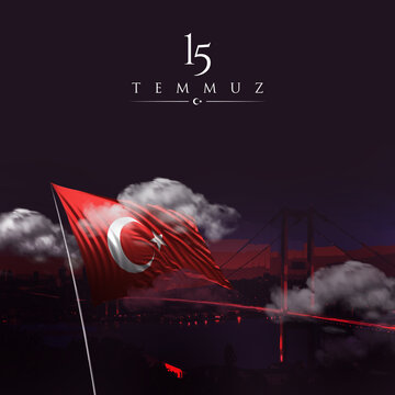 July 152016, Day of Democracy and National Unity, 15 Temmuz 2016 T&uuml;rkiye'nin Demokrasi ve Milli Birlik G&uuml;n&uuml;. Vector, illustration.